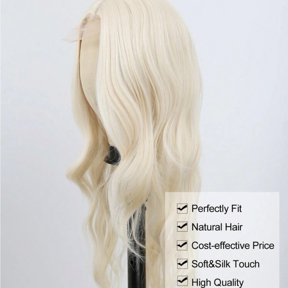 Synthetic Heat Resistant U Part Wigs Long Brown Mixed Blonde Loose Wavy Wig - Picture 4 of 6